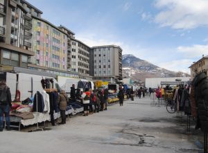 Il mercato di Aosta (foto gennaio 2021)