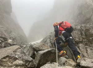 Il recupero degli alpinisti in difficoltà sull'Aiguille Noire