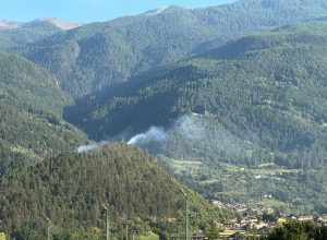 Incendio alla morena di Gressan