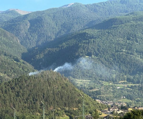 Incendio alla morena di Gressan