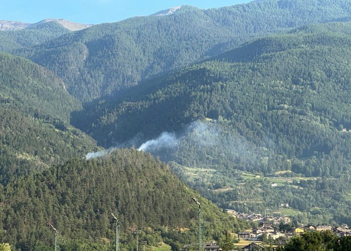 Incendio alla morena di Gressan