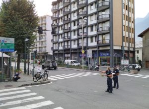 La Polizia locale impegnata nei rilievi.
