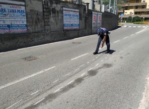 I rilievi della Polizia locale.