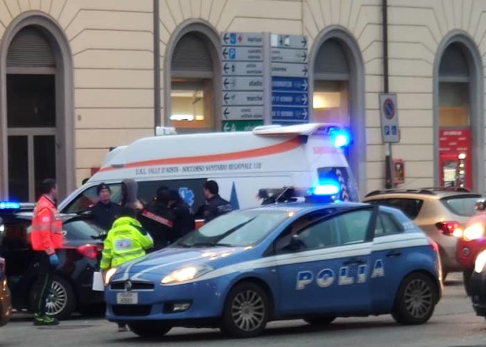 L'intervento alla stazione di Aosta.