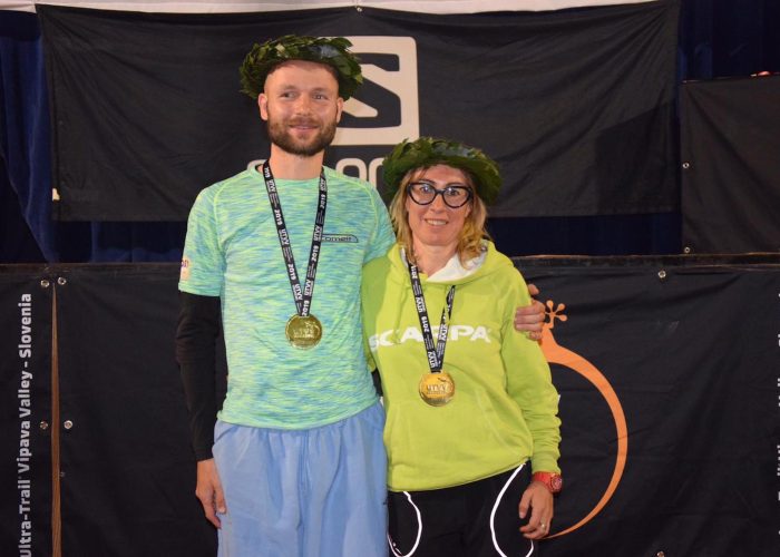 Ivan Hrastovec e Francesca Canepa vincitori della miglia dellUTVV - foto Facebook