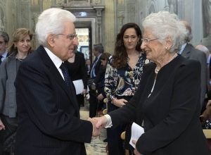 La Senatrice a vita Liliana Segre con il Presidente della Repubblica Sergio Mattarella