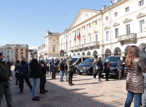 La manifestazione dei trasporti in piazza Chanoux