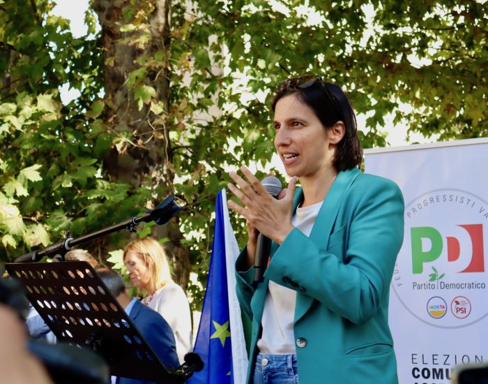 La segretaria del PD Elly Schlein ad Aosta Foto Alice Dufour