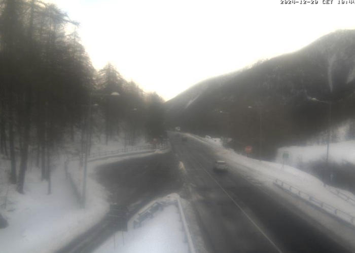 La situazione della neve dalla webcam del Traforo del Gran San Bernardo