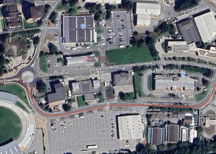 La viabilità alternativa per la chiusura della strada in località Croix-Noire