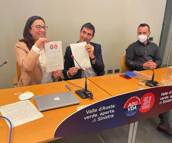 L'accordo tra Adu Vda e Sinistra italiana con Nicola Fratoianni