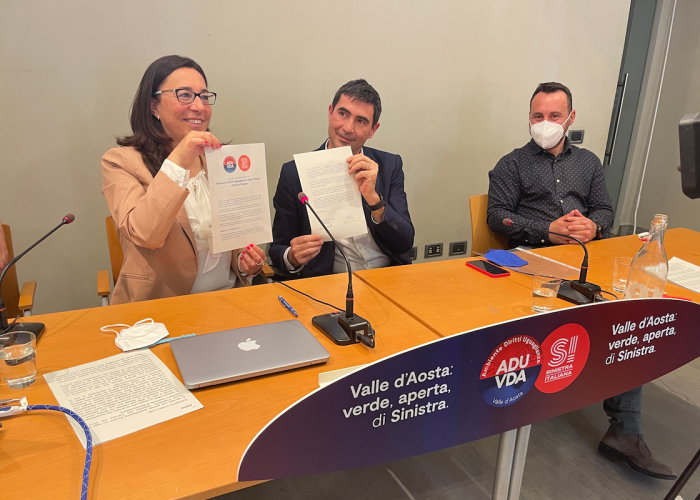 L'accordo tra Adu Vda e Sinistra italiana con Nicola Fratoianni