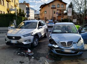 L'incidente in via Monte Solarolo ad Aosta