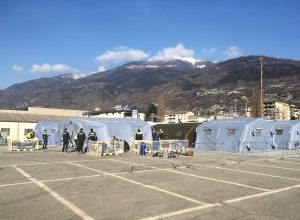 L'ospedale da campo ad Aosta