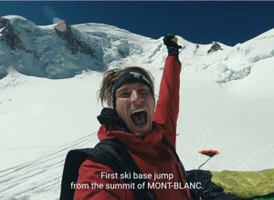 Matthias Giraud subito dopo l'impresa.