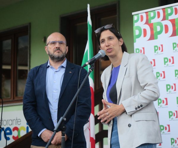 Mauro Berruto ed Elly Schlein Festa dell'Unità ad Aosta