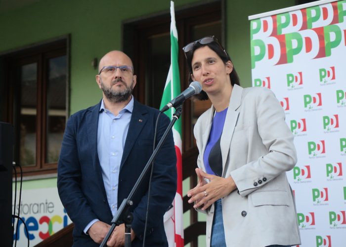 Mauro Berruto ed Elly Schlein Festa dell'Unità ad Aosta