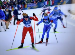 Michel Carrara con la vincitrice Maren Kirkeeide