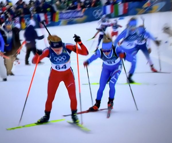 Michel Carrara con la vincitrice Maren Kirkeeide