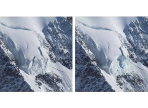 La porzione crollata del seracco Whymper