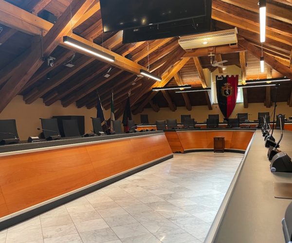 L'aula del Consiglio comunale di Aosta