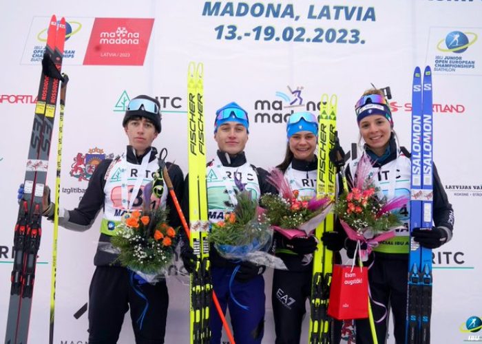 Nicolò Bétemps e la staffetta mista oro agli Europei Juniores di biathlon
