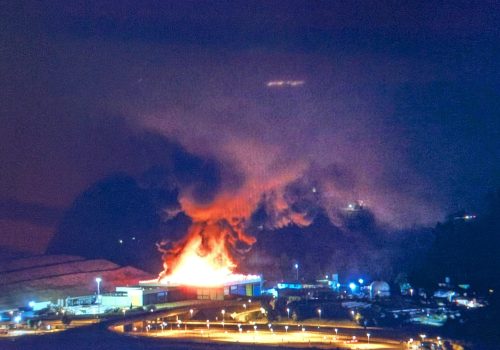 Incendio discarica Brissogne - Foto Marco Monticone