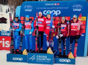 Pellegrino Barp podio team sprint Goms