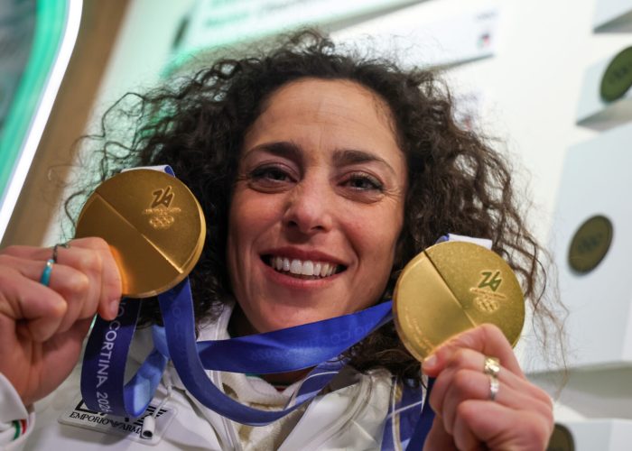 Olympics Winter Games Milano Cortina 2026. Cortina D'Ampezzo (ITA) - 15/02/2026 Federica Brignone (ITA) - Gold Medals Photo: Marco Trovati/Pentaphoto