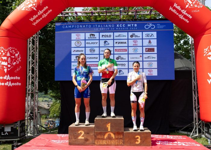Il podio femminile MTB Martina Berta