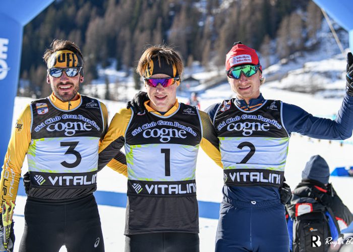 Podio maschile Gran Paradiso Winter Triathlon foto Roger Berthod