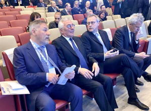 Presidente Sapia insieme al Presidente di Unioncamere Andrea Prete e al Presidente nazionale di Confindustria Carlo Bonomi