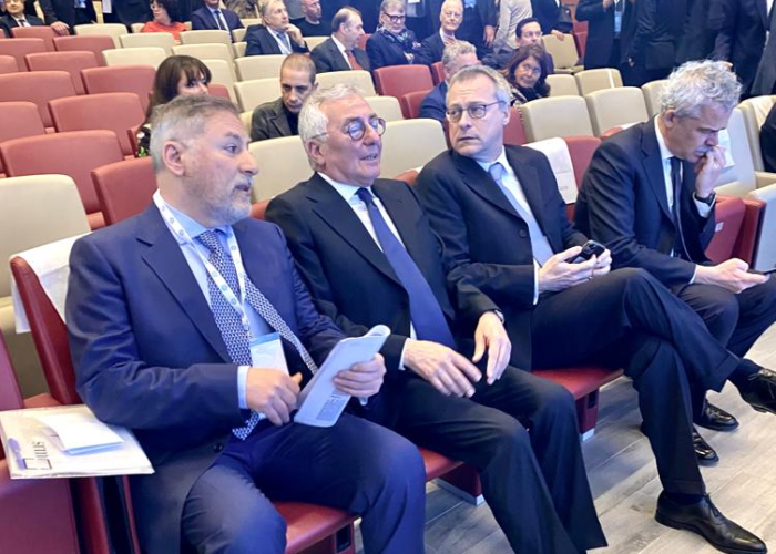 Presidente Sapia insieme al Presidente di Unioncamere Andrea Prete e al Presidente nazionale di Confindustria Carlo Bonomi