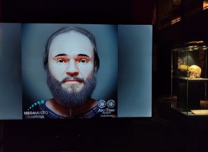 Ricostruzione volto uomo età del rame megamuseo aosta