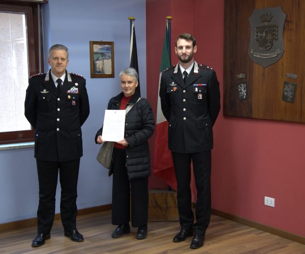Ringraziamento carabinieri Jeantet