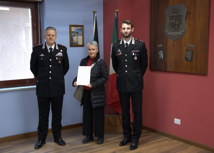 Ringraziamento carabinieri Jeantet