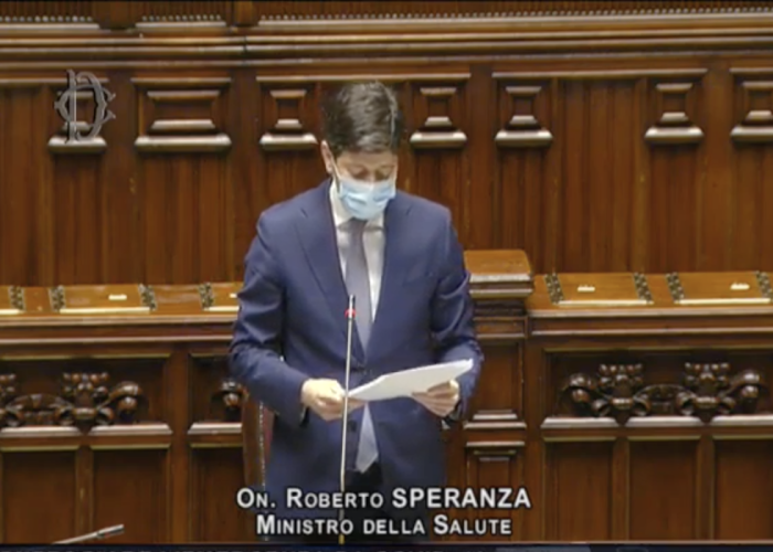 Il Ministro della Salute Roberto Speranza alla Camera dei deputati