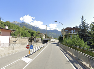 La rampa verso la Statale 26, ad Aosta