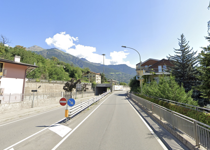 La rampa verso la Statale 26, ad Aosta