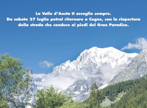 La campagna pubblicitaria su Cogne con il Monte Bianco