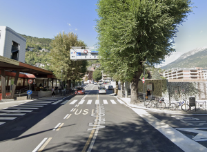 L'incrocio tra viale Ginevra e via Guédoz, ad Aosta