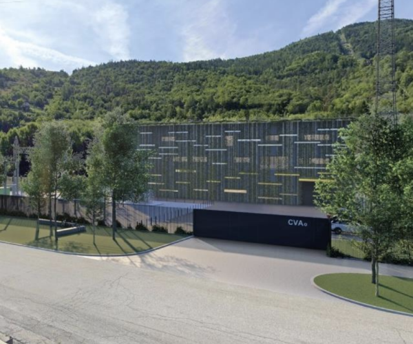 Vista frontale della nuova centrale di Chavonne