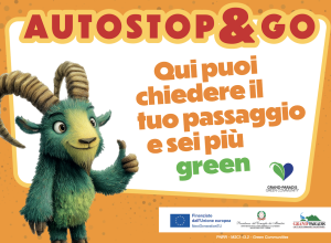 La grafica della campagna Autostop&Go dell'Unité Grand-Paradis