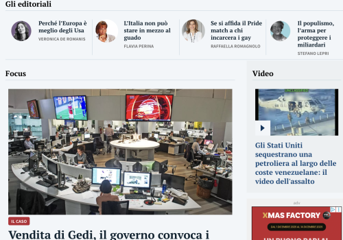 prima pagina stampa 11 dicembre