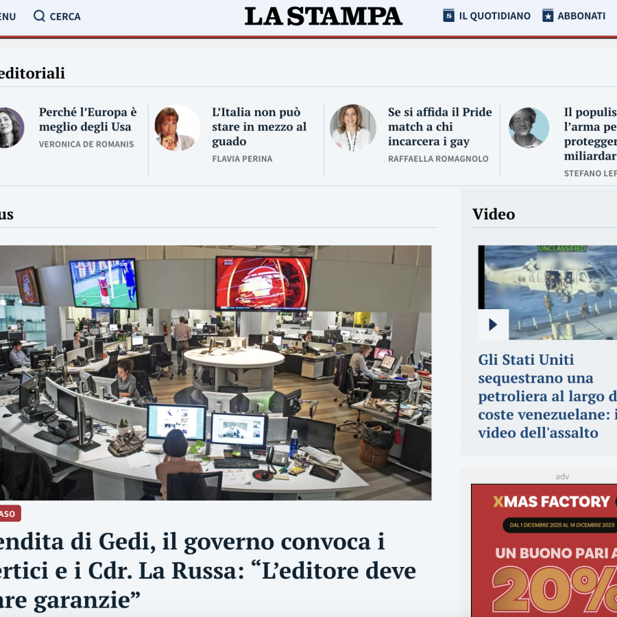 prima pagina stampa 11 dicembre