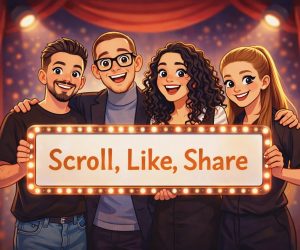 Scroll Like Share