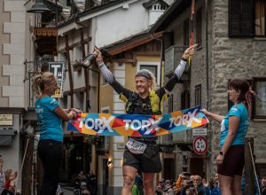Sébastien Raichon all'arrivo del Tor des Glaciers