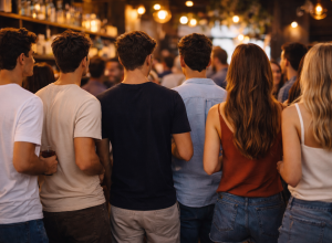 Giovani, ragazzi, giovani al bar - Immagine creata con l'AI