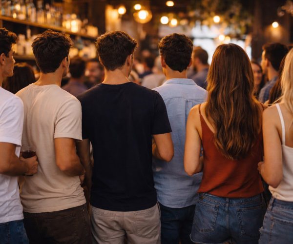 Giovani, ragazzi, giovani al bar - Immagine creata con l'AI