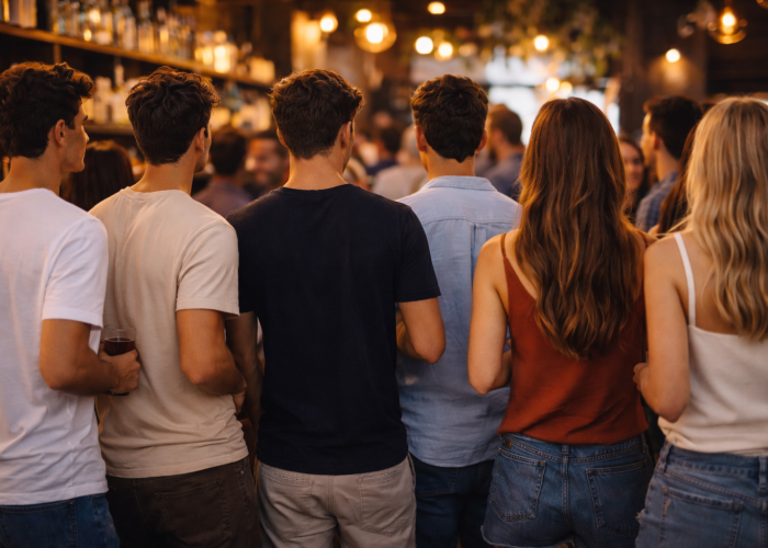 Giovani, ragazzi, giovani al bar - Immagine creata con l'AI